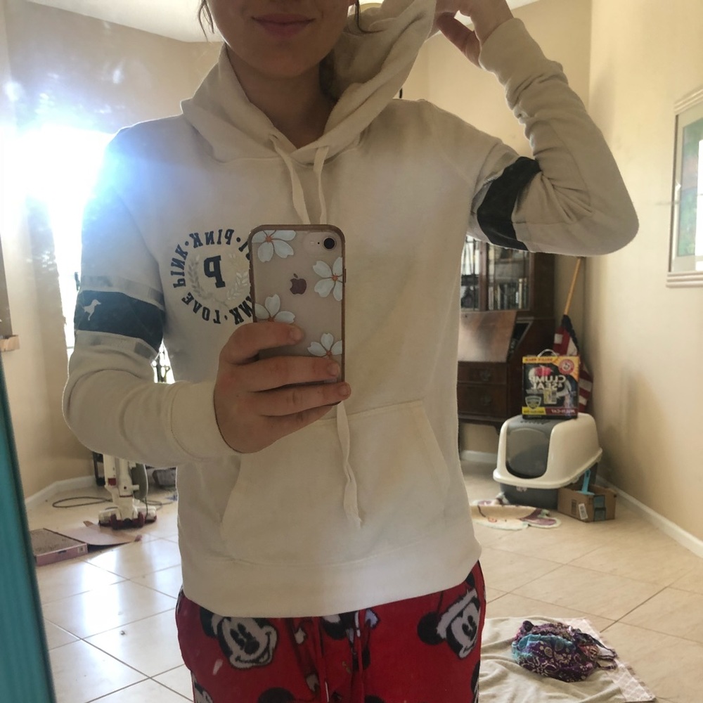 Pink White-Hoodie